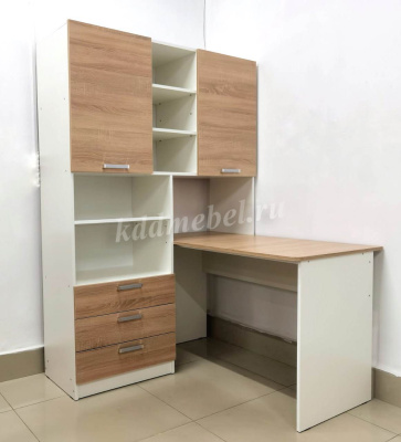 Стол компьютерный КС-04 (Белый/Дуб сонома) 