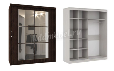 Шкаф-купе Оскар-11.03 (Бодега темный/Зеркало)