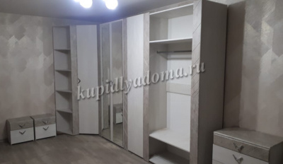 Тумба прикроватная Амели 13.78 (Шёлковый камень/Бетон Чикаго бежевый)