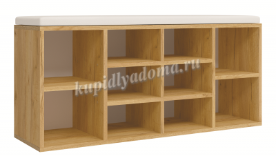 Тумба для обуви Ларедо-2 (Дуб крафт золотой/Белый)