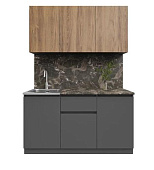 Кухня Лето 1,5 (Графит/Дуб чарльстон)