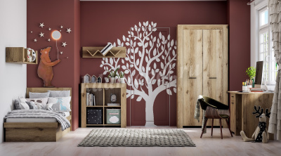 Шкаф Квадро-16 3-х створчатый (Дуб Делано светлый)