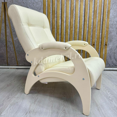 Кресло для отдыха Неаполь Модель 9 без лозы (Дуб шампань-эмаль/Экокожа бежевый Dundi 112)