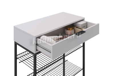 Обувница Краш (Черный муар/Белое дерево)