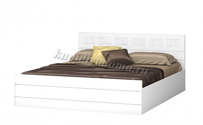 Кровать Афина 1.4 (Белый/Белый глянец) 