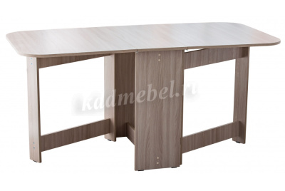 Стол-тумба обеденный овальный ЛДСП узкий (Ясень шимо темный)