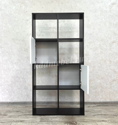 Лайт Стеллаж-1 с фасадами и вставкой (Венге/Белый)