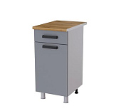 Шкаф нижний 4Р1 кухня Марбл без столешницы (Белый/Мрамор Лайт)