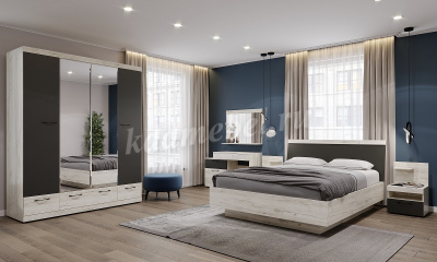 Шкаф с зеркалом Соната ШСЗ-1800 (Дуб крафт белый/Антрацит)