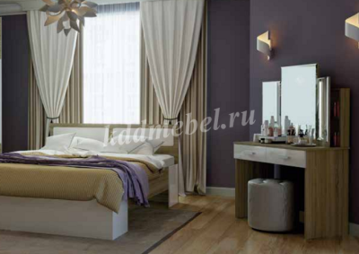 Туалетный столик Беатрис (Дуб сонома/белый глянец)