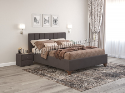 Кровать Оливия 1.6 с подъемным механизмом (Микровелюр/Шоколад)