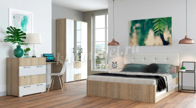 Шкаф-пенал Белладжио ПН-01 (Дуб сонома/Белый)