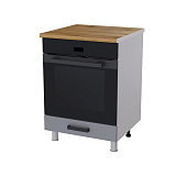 Шкаф нижний духовой 6Д кухня Тоскана без столешницы (Белый/Дуб крафт золотой)