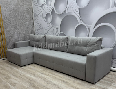 Диван угловой Бруклин-2 ДУ (Магнетика 25/Светло-серый) 