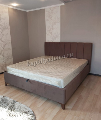 Кровать Оливия 1.6 с подъемным механизмом (Микровелюр/Шоколад)