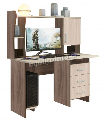 Стол компьютерный №5 (Ясень шимо темный/Ясень шимо светлый)
