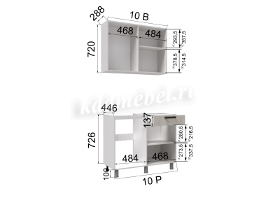 Кухня Кантри 1,0 (Бетон светлый/Бетон темный/Столешница Дуб вотан)