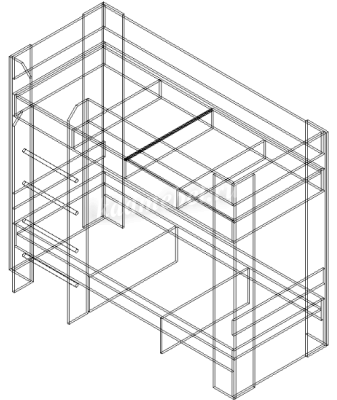Кровать двухъярусная София 0.8 (Ясень шимо темный)