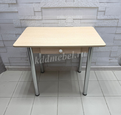 Стол обеденный с ящиком прямоугольный (Дуб выбеленый)