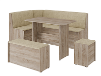 Кухонный уголок Чикаго ткань (Дуб сонома/Бежевый)