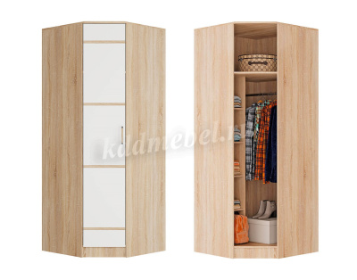 Шкаф угловой Сакура (Дуб сонома/Белый)