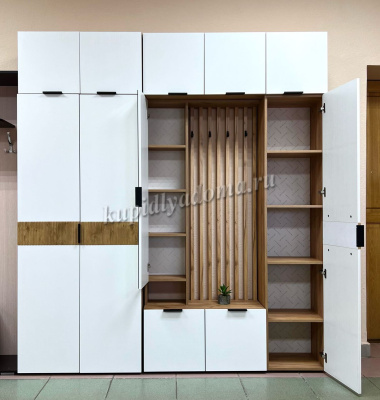 Прихожая Бери К-1 (Дуб крафт золотой/Белое дерево)