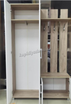 Прихожая Лира с зеркалом (Серый дуб/Белый)