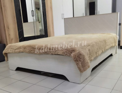 Кровать Сальма 1.4 с подъемным механизмом КР-025 (Анкор светлый/Белый глянец)