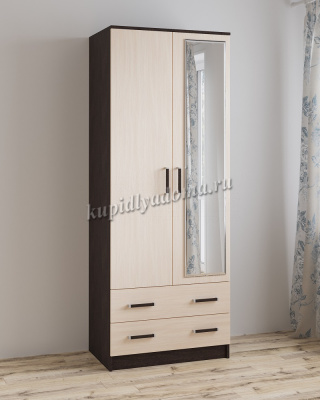 Шкаф Лагуна-08 с зеркалом (Венге/Дуб молочный) 