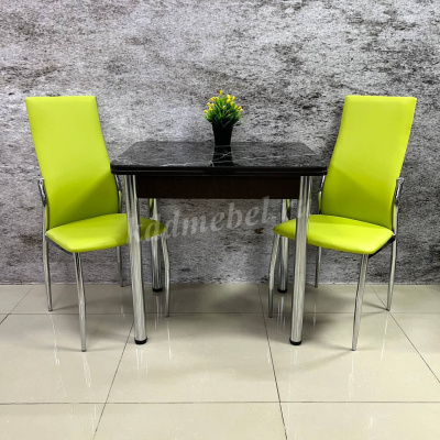 Стол обеденный Д29 раскладной (Черный мрамор/Венге)