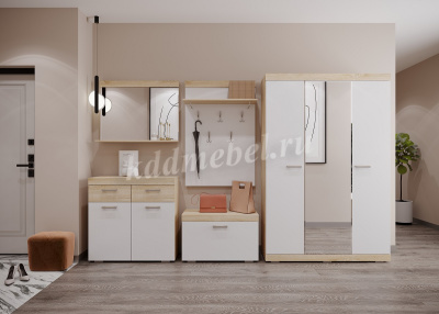 Вешалка Соната ВШС-800 (Дуб сонома/Белый глянец)