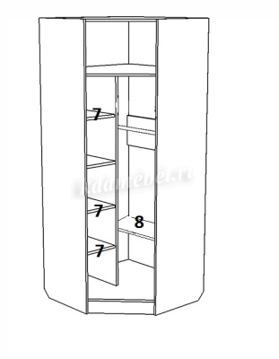 Шкаф угловой с зеркалом Скарлетт (Венге/Дуб молочный)
