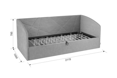 Тахта Квест 0.9 с подъемным механизмом (Галька велюр)