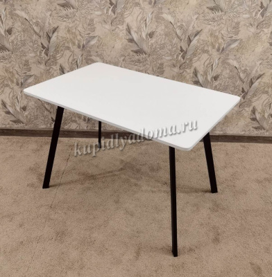 Стол обеденный прямоугольный (Белый/Каркас черный)