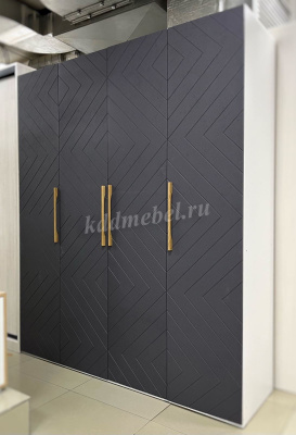 Шкаф 4-х створчатый Копенгаген (Белый/Серый графит)