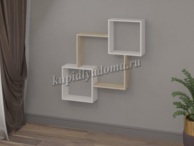 Полка Эра №2 (Дуб сонома/Белый текстурный)