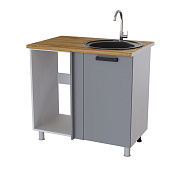 Шкаф нижний угловая мойка кухня Тоскана УМ2 без столешницы (Белый/Графит)