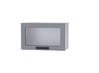 Шкаф верхний со стеклом 6ХС кухня Кампео (Белый/Пудра)