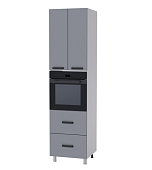 Пенал под духовой шкаф высокий В6ПД кухня Осло (Белый/Карбон темный) 