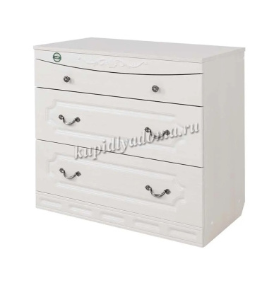 Комод Мария-Луиза-7 3 ящика (Бодега белая)