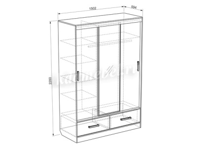 Шкаф-купе 0.6 Виктория-1 (Дуб сонома)