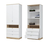 Шкаф Юкки 2х створчатый 900 (Дуб делано/Белый шагрень)