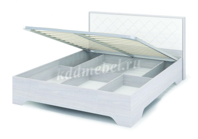 Кровать Сальма 1.4 с подъемным механизмом КР-025 (Анкор светлый/Белый глянец)