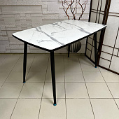 Стол обеденный пластиковый Solo (Мрамор белый/Ноги черные)