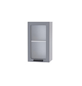 Шкаф верхний со стеклом 4ВС кухня Кампео (Белый/Серый)