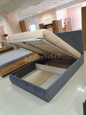 Кровать Твист 1.4 с подъемным механизмом (Микровелюр/Серый)