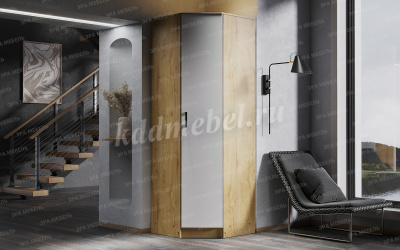 Шкаф угловой Эра (Дуб вотан/Белый)