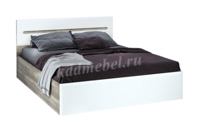 Кровать Наоми 1.6 с настилом (Дуб каньон/Белый глянец)