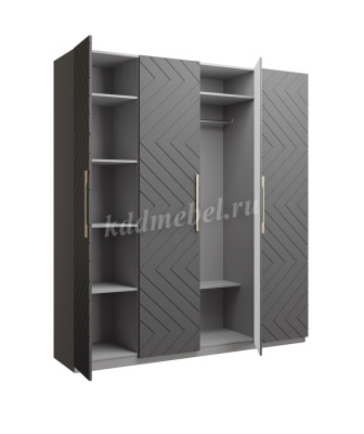 Шкаф 4-х створчатый Копенгаген (Белый/Серый графит)