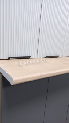 Кухня Золушка 1,5  МДФ (Дуб бунратти/Софт Грин фрез/Графит/Дуб бунратти)